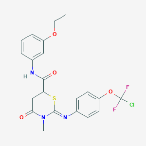 molecular formula C21H20ClF2N3O4S B4292734 2-({4-[chloro(difluoro)methoxy]phenyl}imino)-N-(3-ethoxyphenyl)-3-methyl-4-oxo-1,3-thiazinane-6-carboxamide 