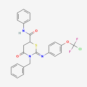 molecular formula C25H20ClF2N3O3S B4292750 3-benzyl-2-({4-[chloro(difluoro)methoxy]phenyl}imino)-4-oxo-N-phenyl-1,3-thiazinane-6-carboxamide 
