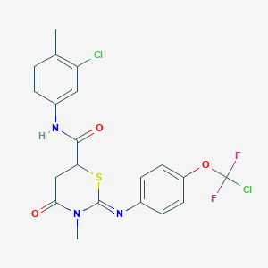 molecular formula C20H17Cl2F2N3O3S B4292777 2-({4-[chloro(difluoro)methoxy]phenyl}imino)-N-(3-chloro-4-methylphenyl)-3-methyl-4-oxo-1,3-thiazinane-6-carboxamide 