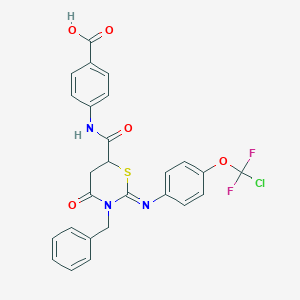 molecular formula C26H20ClF2N3O5S B4292778 4-({[3-benzyl-2-({4-[chloro(difluoro)methoxy]phenyl}imino)-4-oxo-1,3-thiazinan-6-yl]carbonyl}amino)benzoic acid 