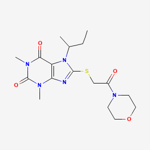 molecular formula C17H25N5O4S B4292791 7-sec-butyl-1,3-dimethyl-8-[(2-morpholin-4-yl-2-oxoethyl)thio]-3,7-dihydro-1H-purine-2,6-dione 