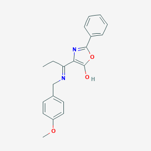 molecular formula C20H20N2O3 B429281 4-{1-[(4-methoxybenzyl)amino]propylidene}-2-phenyl-1,3-oxazol-5(4H)-one 