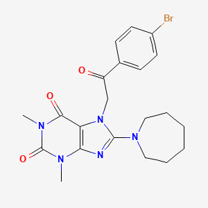 molecular formula C21H24BrN5O3 B4292815 8-azepan-1-yl-7-[2-(4-bromophenyl)-2-oxoethyl]-1,3-dimethyl-3,7-dihydro-1H-purine-2,6-dione 