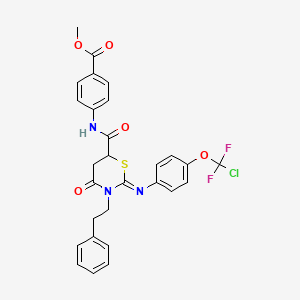 methyl 4-({[2-({4-[chloro(difluoro)methoxy]phenyl}imino)-4-oxo-3-(2-phenylethyl)-1,3-thiazinan-6-yl]carbonyl}amino)benzoate