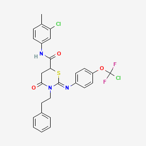 2-({4-[chloro(difluoro)methoxy]phenyl}imino)-N-(3-chloro-4-methylphenyl)-4-oxo-3-(2-phenylethyl)-1,3-thiazinane-6-carboxamide