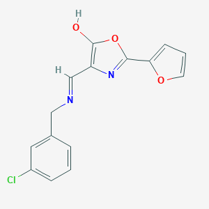 molecular formula C15H11ClN2O3 B429283 4-{[(3-chlorobenzyl)amino]methylene}-2-(2-furyl)-1,3-oxazol-5(4H)-one 