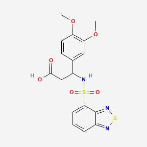 molecular formula C17H17N3O6S2 B4292834 3-[(2,1,3-benzothiadiazol-4-ylsulfonyl)amino]-3-(3,4-dimethoxyphenyl)propanoic acid 