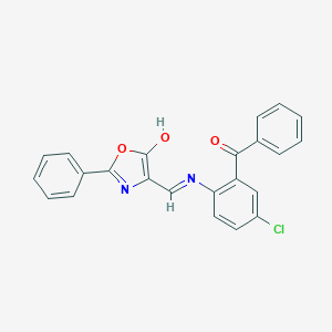 molecular formula C23H15ClN2O3 B429288 4-[(2-benzoyl-4-chloroanilino)methylene]-2-phenyl-1,3-oxazol-5(4H)-one 