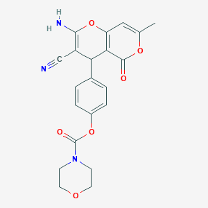 4-(2-amino-3-cyano-7-methyl-5-oxo-4H,5H-pyrano[4,3-b]pyran-4-yl)phenyl morpholine-4-carboxylate