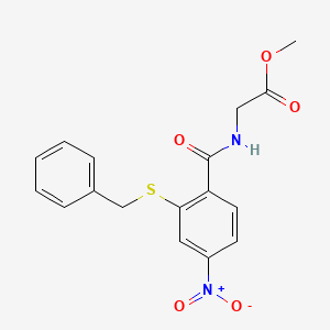 molecular formula C17H16N2O5S B4292906 methyl N-[2-(benzylthio)-4-nitrobenzoyl]glycinate 