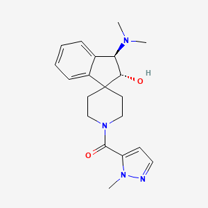 molecular formula C20H26N4O2 B4292916 (2R*,3R*)-3-(dimethylamino)-1'-[(1-methyl-1H-pyrazol-5-yl)carbonyl]-2,3-dihydrospiro[indene-1,4'-piperidin]-2-ol 