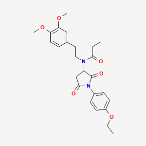 molecular formula C25H30N2O6 B4292947 N-[2-(3,4-dimethoxyphenyl)ethyl]-N-[1-(4-ethoxyphenyl)-2,5-dioxopyrrolidin-3-yl]propanamide 