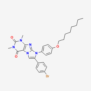 7-(4-bromophenyl)-1,3-dimethyl-8-[4-(octyloxy)phenyl]-1H-imidazo[2,1-f]purine-2,4(3H,8H)-dione