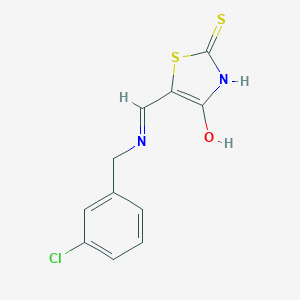 molecular formula C11H9ClN2OS2 B429295 5-{[(3-Chlorobenzyl)amino]methylene}-2-thioxo-1,3-thiazolidin-4-one 