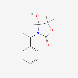 molecular formula C14H19NO3 B4292954 4-hydroxy-4,5,5-trimethyl-3-(1-phenylethyl)-1,3-oxazolidin-2-one 