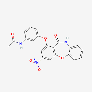 molecular formula C21H15N3O6 B4292959 N-{3-[(3-nitro-11-oxo-10,11-dihydrodibenzo[b,f][1,4]oxazepin-1-yl)oxy]phenyl}acetamide 