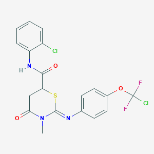 2-({4-[chloro(difluoro)methoxy]phenyl}imino)-N-(2-chlorophenyl)-3-methyl-4-oxo-1,3-thiazinane-6-carboxamide