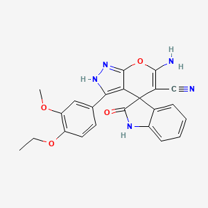 6'-amino-3'-(4-ethoxy-3-methoxyphenyl)-2-oxo-1,2-dihydro-1'H-spiro[indole-3,4'-pyrano[2,3-c]pyrazole]-5'-carbonitrile