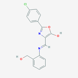 molecular formula C17H13ClN2O3 B429300 2-(4-chlorophenyl)-4-{[2-(hydroxymethyl)anilino]methylene}-1,3-oxazol-5(4H)-one 