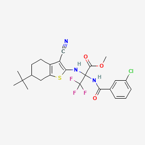methyl N-(6-tert-butyl-3-cyano-4,5,6,7-tetrahydro-1-benzothien-2-yl)-2-[(3-chlorobenzoyl)amino]-3,3,3-trifluoroalaninate