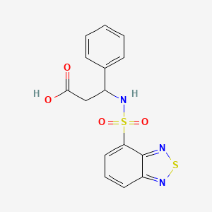 molecular formula C15H13N3O4S2 B4293019 3-[(2,1,3-benzothiadiazol-4-ylsulfonyl)amino]-3-phenylpropanoic acid 