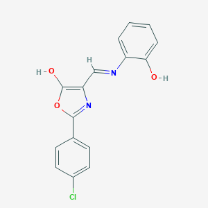 molecular formula C16H11ClN2O3 B429302 2-(4-chlorophenyl)-4-[(2-hydroxyanilino)methylene]-1,3-oxazol-5(4H)-one 
