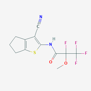 molecular formula C12H10F4N2O2S B4293046 N-(3-cyano-5,6-dihydro-4H-cyclopenta[b]thien-2-yl)-2,3,3,3-tetrafluoro-2-methoxypropanamide 