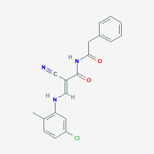 (E)-3-(5-chloro-2-methylanilino)-2-cyano-N-(2-phenylacetyl)prop-2-enamide