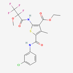 molecular formula C19H17ClF4N2O5S B4293050 ethyl 5-{[(3-chlorophenyl)amino]carbonyl}-4-methyl-2-[(2,3,3,3-tetrafluoro-2-methoxypropanoyl)amino]thiophene-3-carboxylate 