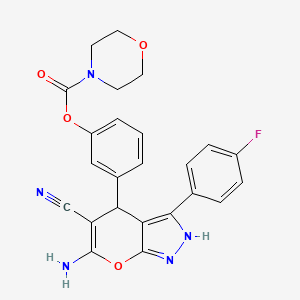 3-[6-amino-5-cyano-3-(4-fluorophenyl)-1,4-dihydropyrano[2,3-c]pyrazol-4-yl]phenyl morpholine-4-carboxylate