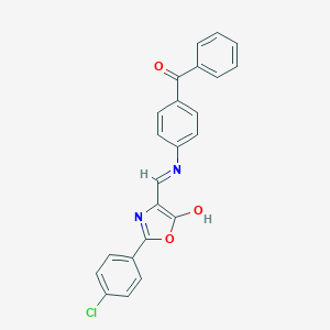 molecular formula C23H15ClN2O3 B429311 4-[(4-benzoylanilino)methylene]-2-(4-chlorophenyl)-1,3-oxazol-5(4H)-one 