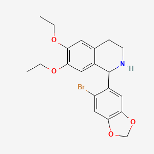 molecular formula C20H22BrNO4 B4293127 1-(6-bromo-1,3-benzodioxol-5-yl)-6,7-diethoxy-1,2,3,4-tetrahydroisoquinoline 