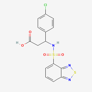 molecular formula C15H12ClN3O4S2 B4293135 3-[(2,1,3-benzothiadiazol-4-ylsulfonyl)amino]-3-(4-chlorophenyl)propanoic acid 