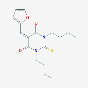 molecular formula C17H22N2O3S B429319 1,3-dibutyl-5-(2-furylmethylene)-2-thioxodihydro-4,6(1H,5H)-pyrimidinedione 