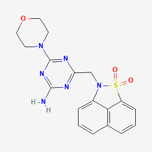 molecular formula C18H18N6O3S B4293225 4-[(1,1-dioxido-2H-naphtho[1,8-cd]isothiazol-2-yl)methyl]-6-morpholin-4-yl-1,3,5-triazin-2-amine 