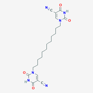 molecular formula C22H28N6O4 B429323 1-[12-(5-cyano-2,4-dioxo-3,4-dihydro-1(2H)-pyrimidinyl)dodecyl]-2,4-dioxo-1,2,3,4-tetrahydro-5-pyrimidinecarbonitrile 