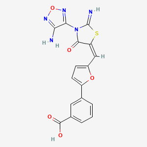 3-(5-{[3-(4-amino-1,2,5-oxadiazol-3-yl)-2-imino-4-oxo-1,3-thiazolidin-5-ylidene]methyl}-2-furyl)benzoic acid