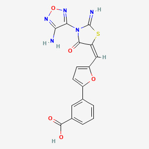 molecular formula C17H11N5O5S B4293246 3-(5-{[3-(4-amino-1,2,5-oxadiazol-3-yl)-2-imino-4-oxo-1,3-thiazolidin-5-ylidene]methyl}-2-furyl)benzoic acid 