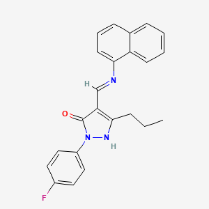 molecular formula C23H20FN3O B4293248 2-(4-fluorophenyl)-4-[(1-naphthylamino)methylene]-5-propyl-2,4-dihydro-3H-pyrazol-3-one 