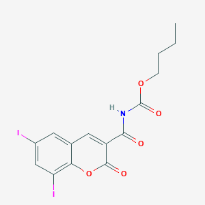 molecular formula C15H13I2NO5 B429329 butyl (6,8-diiodo-2-oxo-2H-chromen-3-yl)carbonylcarbamate 