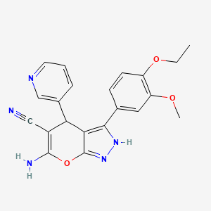 6-amino-3-(4-ethoxy-3-methoxyphenyl)-4-pyridin-3-yl-1,4-dihydropyrano[2,3-c]pyrazole-5-carbonitrile