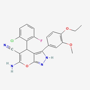 6-amino-4-(2-chloro-6-fluorophenyl)-3-(4-ethoxy-3-methoxyphenyl)-1,4-dihydropyrano[2,3-c]pyrazole-5-carbonitrile