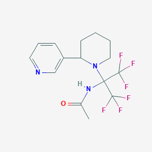 molecular formula C15H17F6N3O B4293353 N-[2,2,2-trifluoro-1-(2-pyridin-3-ylpiperidin-1-yl)-1-(trifluoromethyl)ethyl]acetamide 