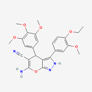 6-amino-3-(4-ethoxy-3-methoxyphenyl)-4-(3,4,5-trimethoxyphenyl)-1,4-dihydropyrano[2,3-c]pyrazole-5-carbonitrile
