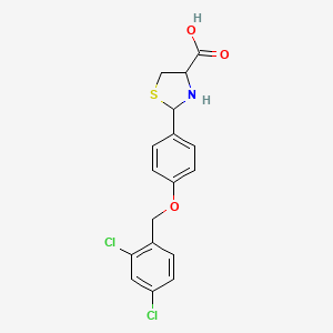 molecular formula C17H15Cl2NO3S B4293368 2-{4-[(2,4-dichlorobenzyl)oxy]phenyl}-1,3-thiazolidine-4-carboxylic acid 