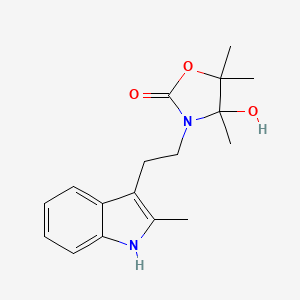 molecular formula C17H22N2O3 B4293389 4-hydroxy-4,5,5-trimethyl-3-[2-(2-methyl-1H-indol-3-yl)ethyl]-1,3-oxazolidin-2-one 