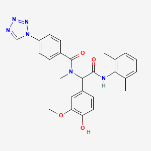 molecular formula C26H26N6O4 B4293394 N-[2-[(2,6-dimethylphenyl)amino]-1-(4-hydroxy-3-methoxyphenyl)-2-oxoethyl]-N-methyl-4-(1H-tetrazol-1-yl)benzamide CAS No. 484050-38-6