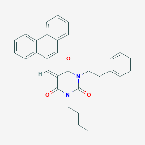 molecular formula C31H28N2O3 B429340 1-butyl-5-(9-phenanthrylmethylene)-3-(2-phenylethyl)-2,4,6(1H,3H,5H)-pyrimidinetrione 