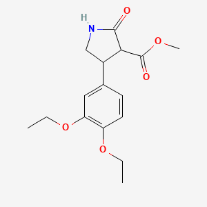 molecular formula C16H21NO5 B4293401 methyl 4-(3,4-diethoxyphenyl)-2-oxopyrrolidine-3-carboxylate 