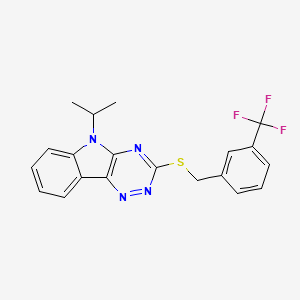 molecular formula C20H17F3N4S B4293405 5-isopropyl-3-{[3-(trifluoromethyl)benzyl]thio}-5H-[1,2,4]triazino[5,6-b]indole 